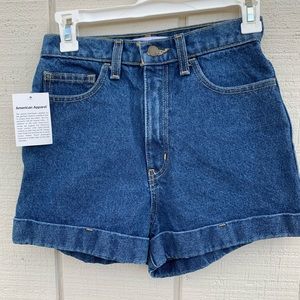 American Apparel Dark Wash Denim Shorts
